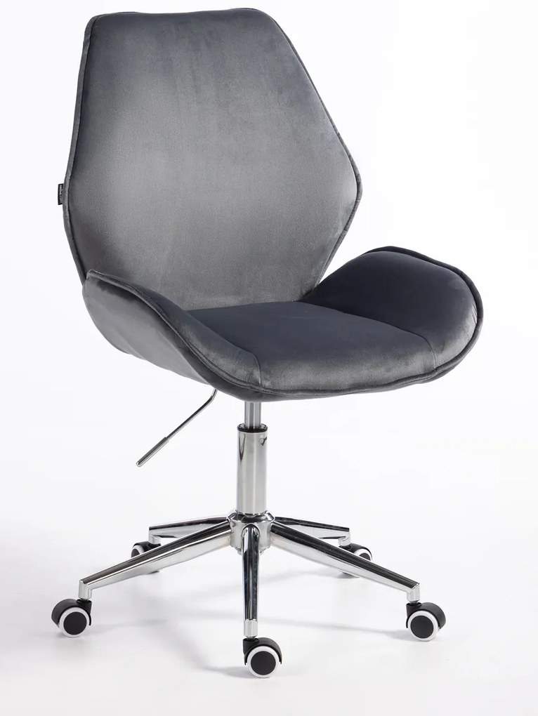 HR350K Scaun Grafit din Catifea Bază Cromata