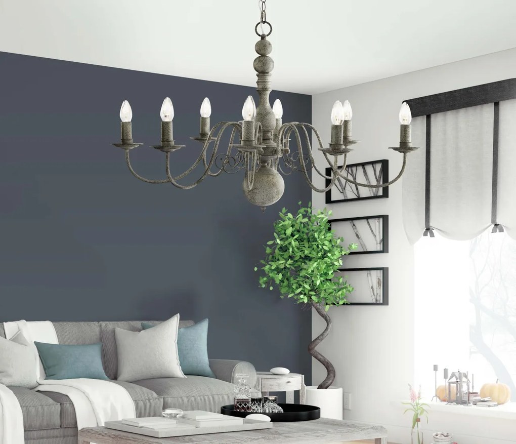 Lustra stil rustic Greythorne 8L 2268-8GY SRT