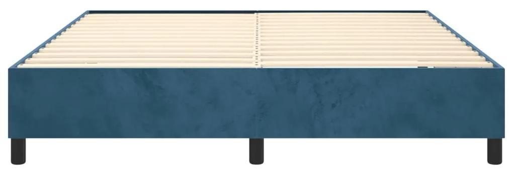 Cadru de pat box spring, albastru inchis, 180x200 cm, catifea Albastru inchis, 35 cm, 180 x 200 cm