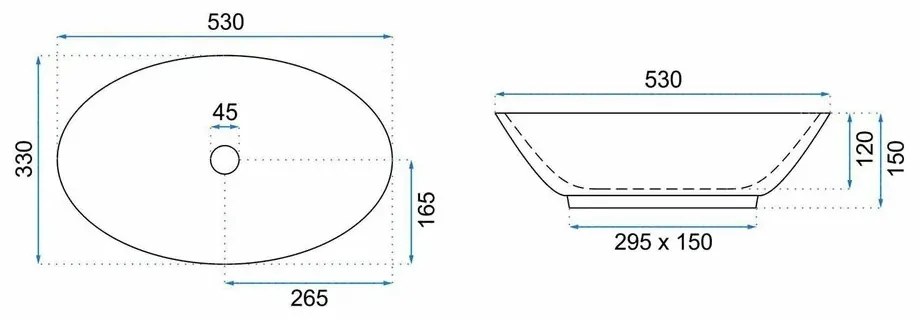 Lavoar pe blat Rea Pamela Aiax stil marmura 53 cm