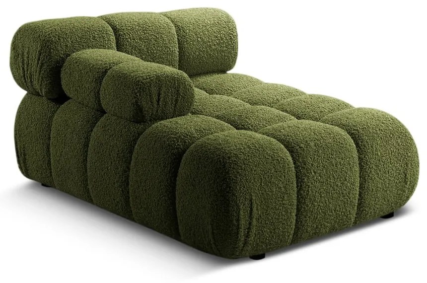 Modul pentru canapea modulară verde cu tapițerie din țesătură bouclé (cu colț pe partea stângă ) Bellis – Micadoni Home