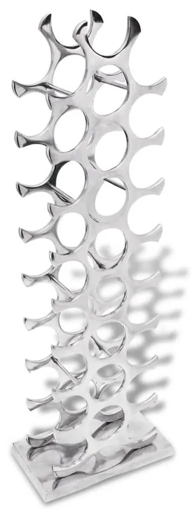 vidaXL Raft pentru vin, aluminiu, argintiu, pentru 27 sticle