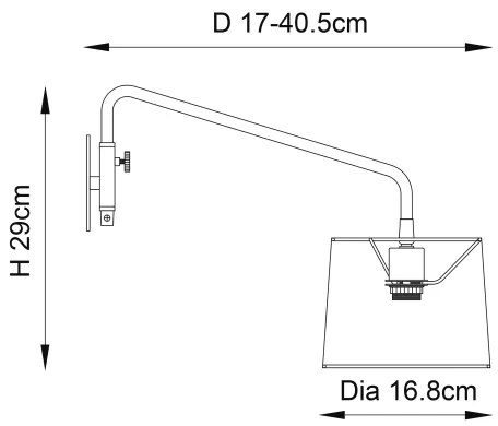 Endon 79500 - Aplică de perete CARLSON 1xE14/40W/230V gri/negru