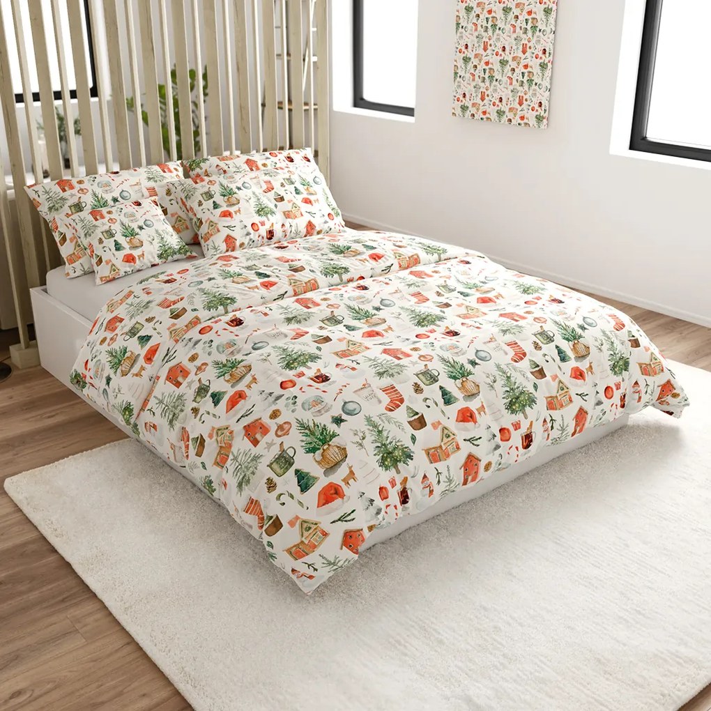 Lenjerie de pat din microfibra FESTIVE MAGIC albă Dimensiune lenjerie de pat: 2 buc 70 x 90 cm | 200 x 220 cm