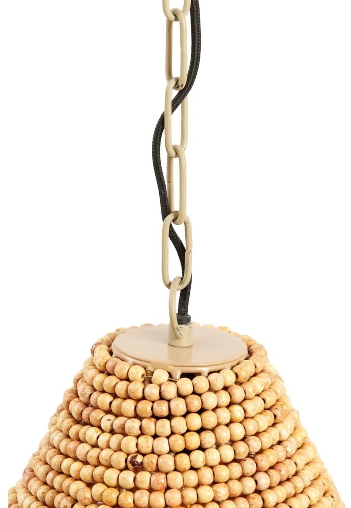 Lustră în culoare naturală cu abajur din lemn ø 40 cm Kabinda – Light &amp; Living