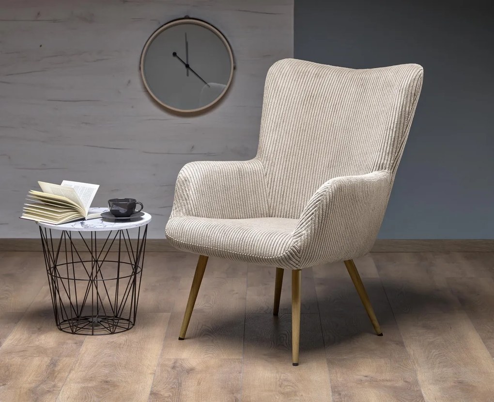 Fotoliu Amaro velvet crem H97 cm