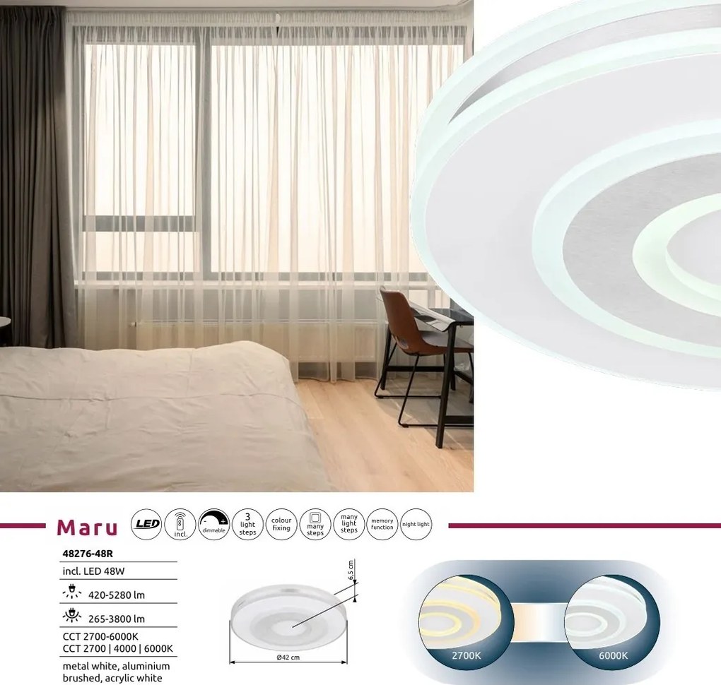 Plafoniera LED CCT cu telecomanda Maru