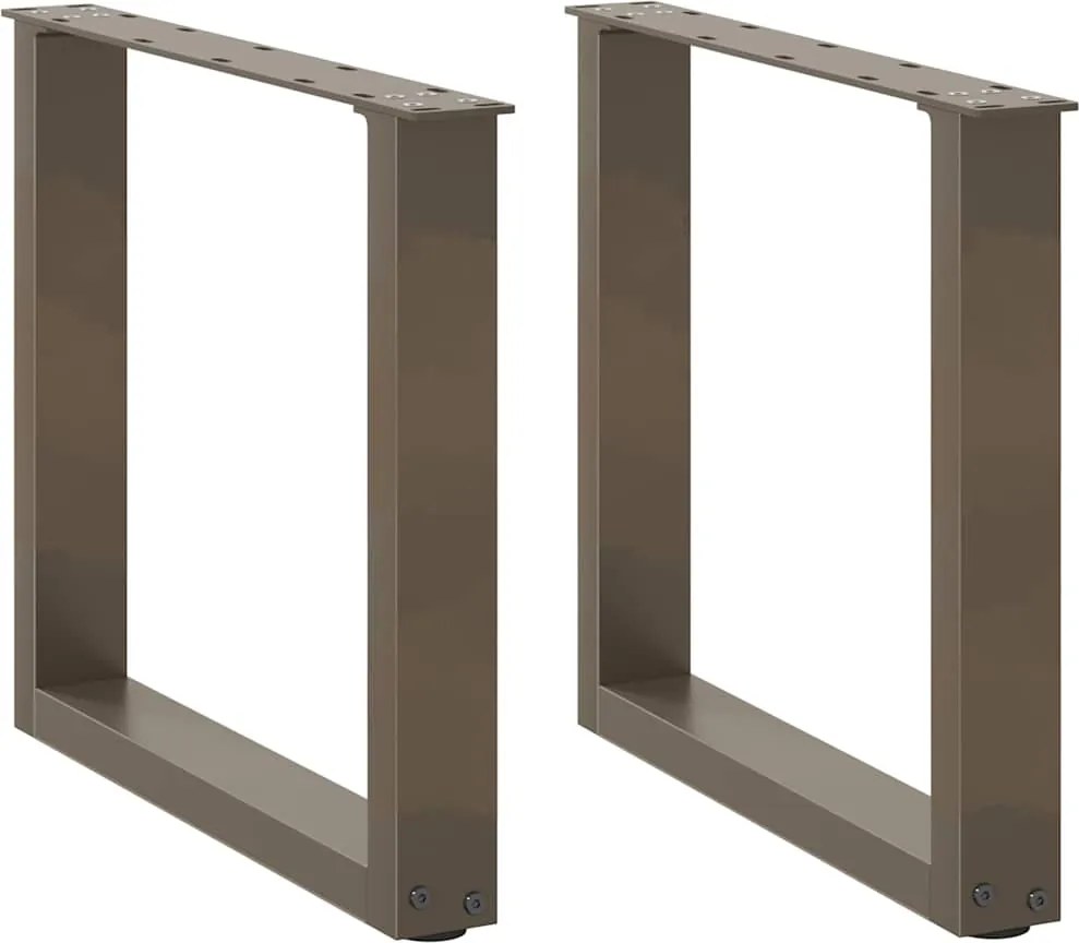 vidaXL Picioare pentru masă de cafea în formă de U, 2 buc., oțel natural, 50x(42-43) cm