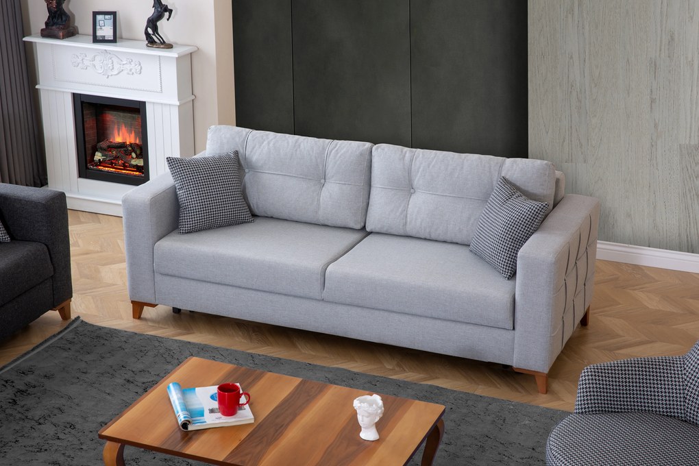 Set canapea extensibila de 210cm si fotoliu alya