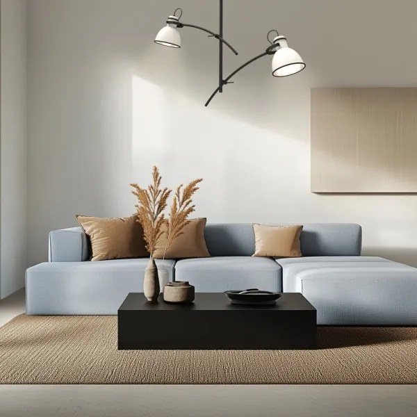 Lustră pe tijă ZUMBA 2xE27/60W/230V alb/negru