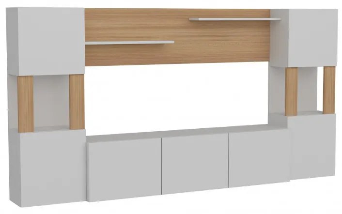 Ansamblu Comoda TV Lore Alb-Teak
