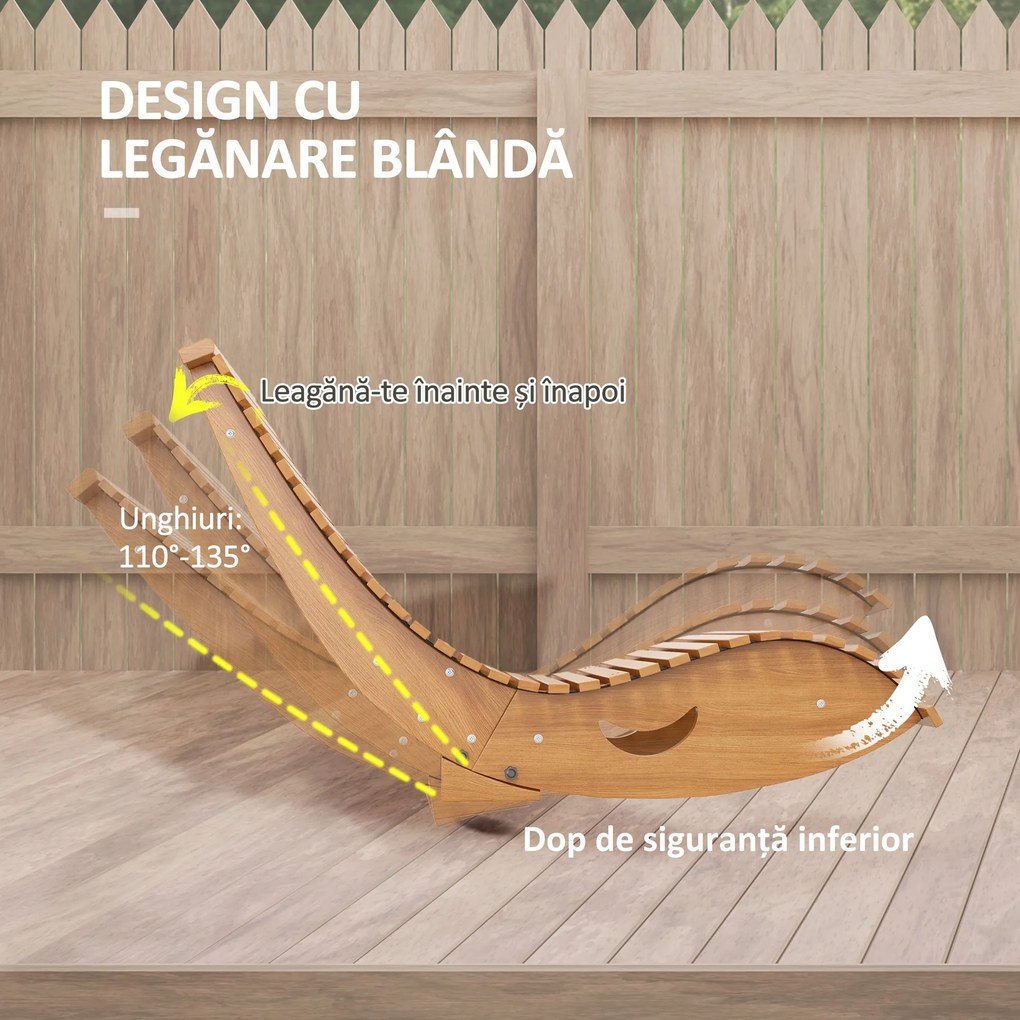 Outsunny scaun balansoar de gradina cu sezut din lemn si spatar | Aosom Romania