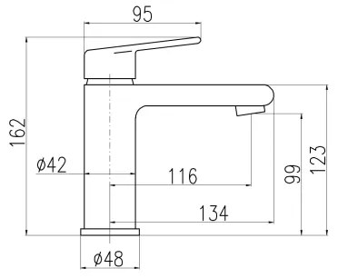 RAV Slezák CO128.0 - Baterie pentru lavoar COLORADO, 16,2 cm, crom lucios