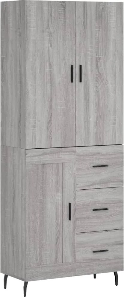 vidaXL Dulap înalt, gri sonoma, 69,5x34x180 cm, lemn compozit