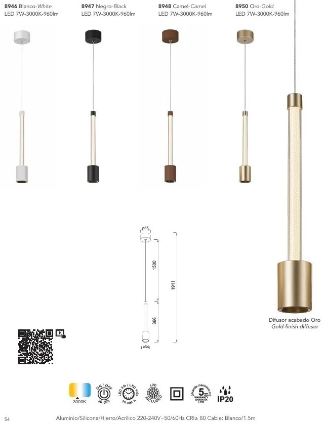 Lustra suspendata LED design minimalist FUGAZ camel MA-8948