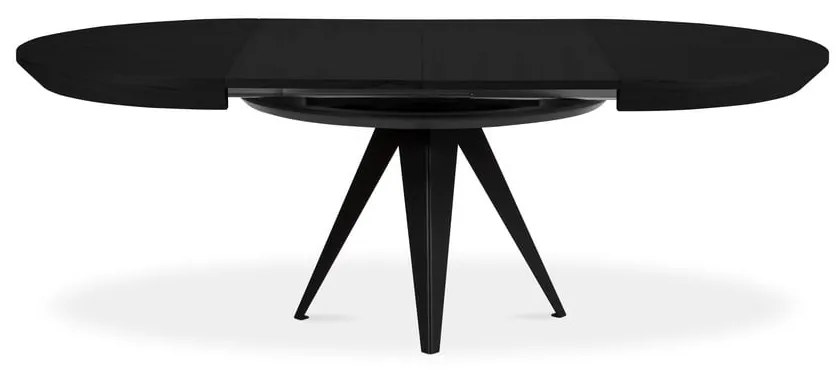 Masă de dining rotundă extensibilă cu blat negru cu blat suplimentar ø 120 cm Magnus – Windsor &amp; Co Sofas