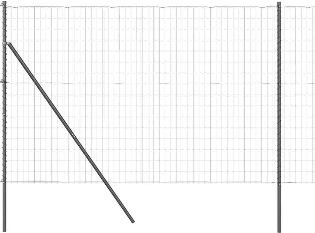 vidaXL Gard cu Stâlp Gri 1,6 x 10 m Oțel și PVC