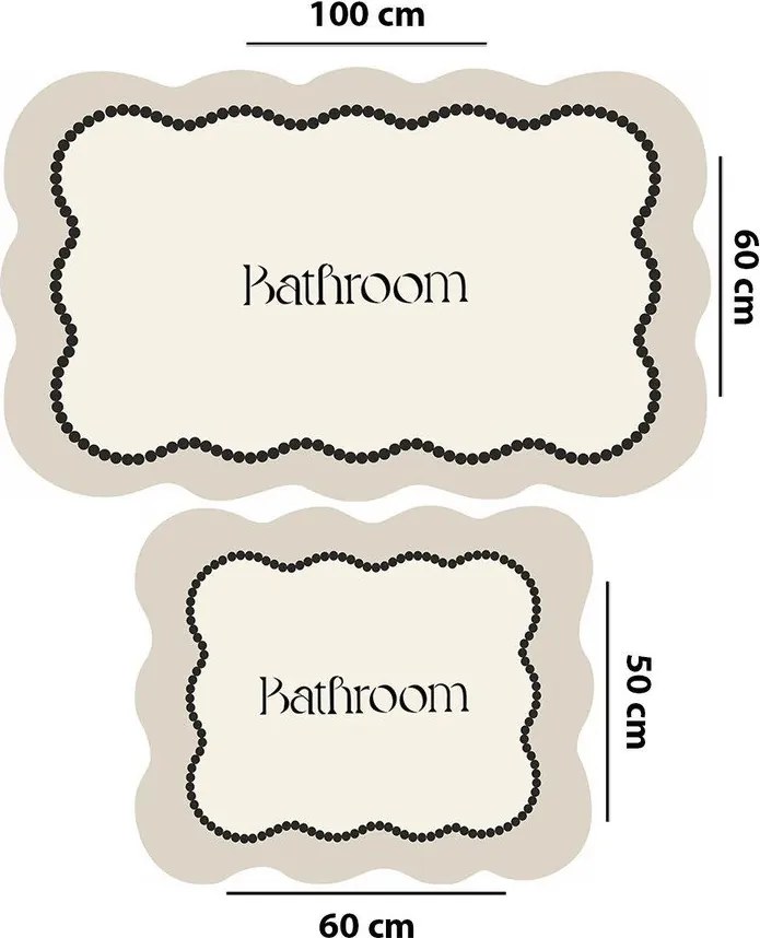 Covorașe de baie crem 2 buc. 60x100 cm Bounde – Foutastic