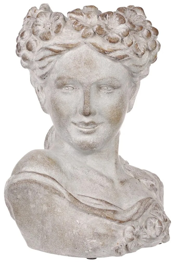 Cap de femeie din beton Bysta, diametru 23 cm, 23x 17 x 30 cm