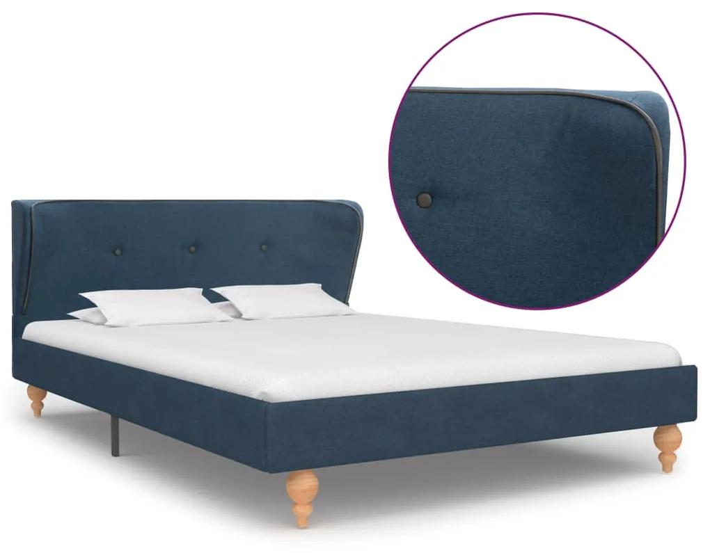 280578 vidaXL Cadru de pat, albastru, 120 x 200 cm, material textil