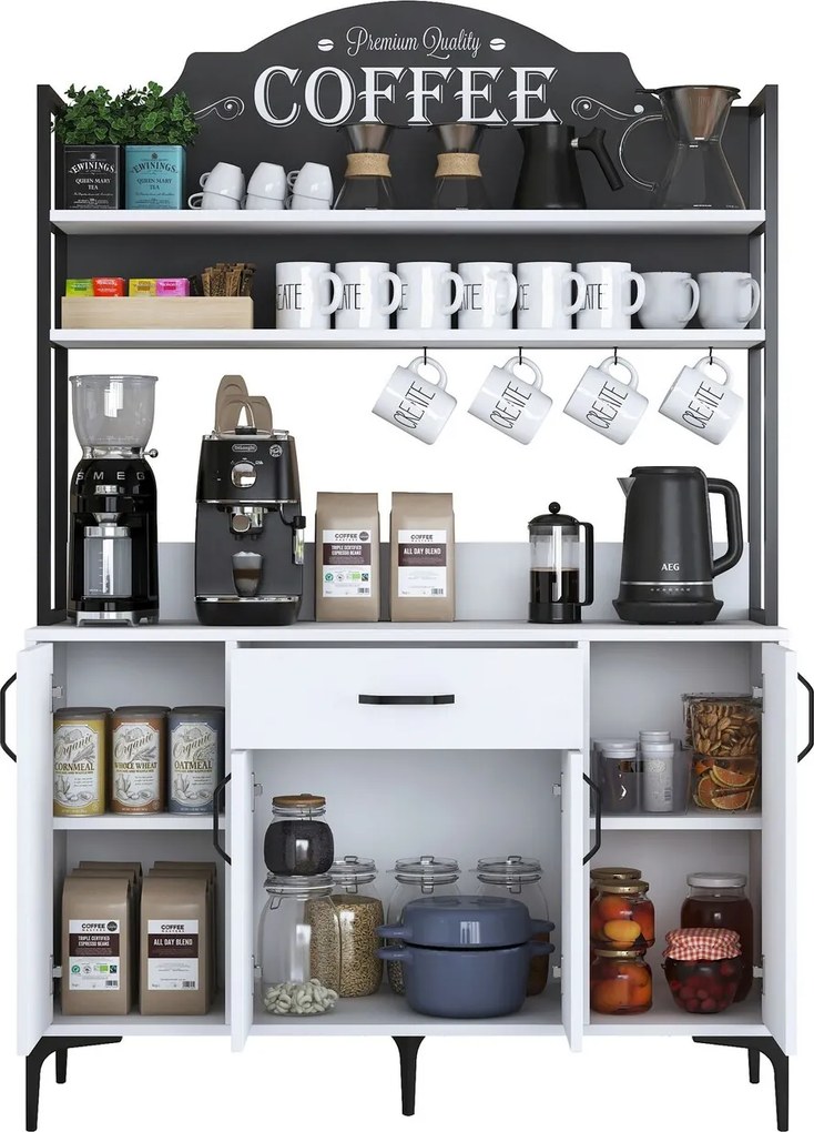 Dulap multifunctional, Hanah Home, JE130, 120x183.6x40 cm, Alb