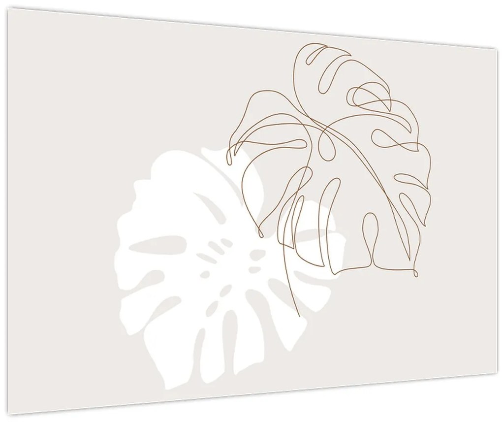 Tablou - Linia de artă monstera N⁰2 (90x60 cm)