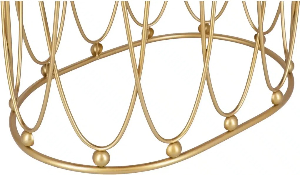 Taburet Pinky oval baza metalica aurie tapitat
