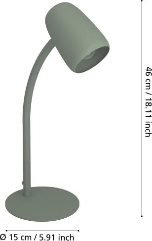 Eglo 901831 - Lampă de masă CARLO 1xE14/18W/230V verde