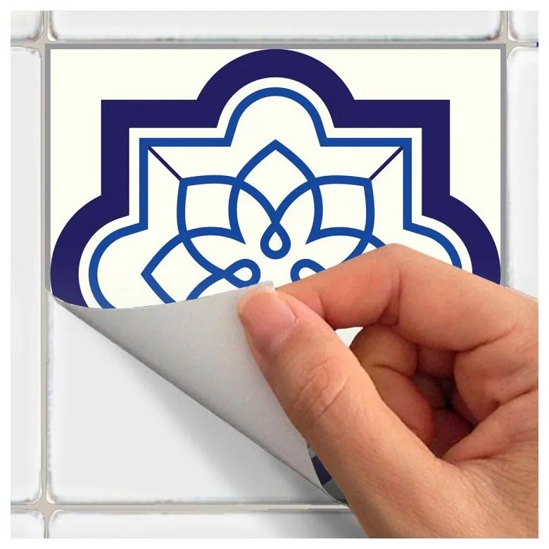 Set 24 autocolante pentru perete Ambiance Decals Tiles Eusebio, 10 x 10 cm