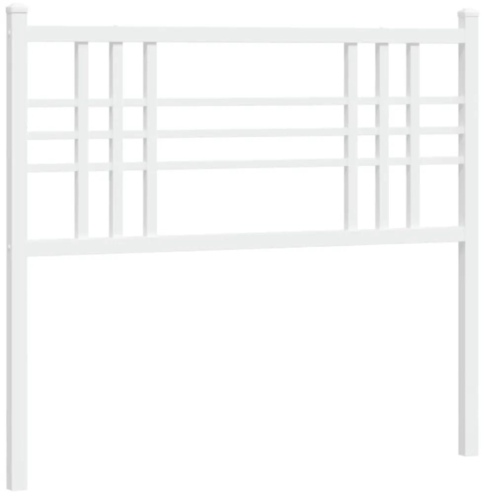 376402 vidaXL Tăblie de pat metalică, alb, 100 cm