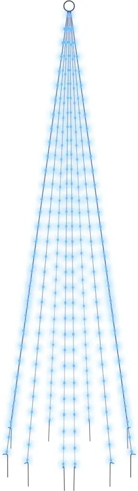 vidaXL Brad de Crăciun pe catarg, 310 LED-uri, albastru, 300 cm