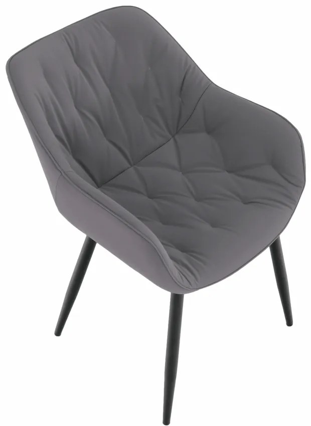 Fotoliu de design, material textil gri, FEDRIS