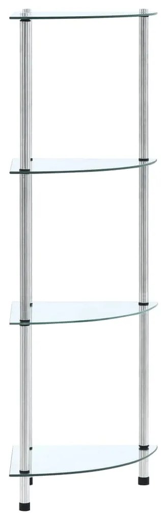 vidaXL Raft cu 4 niveluri transparent, 30x30x100 cm, sticlă securizată