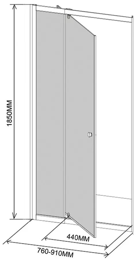 Ușă de duș reglabilă flexibilă 76-91x185 cm
