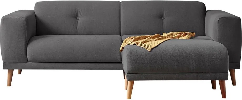 Canapea cu taburet Bobochic Paris Luna, gri închis