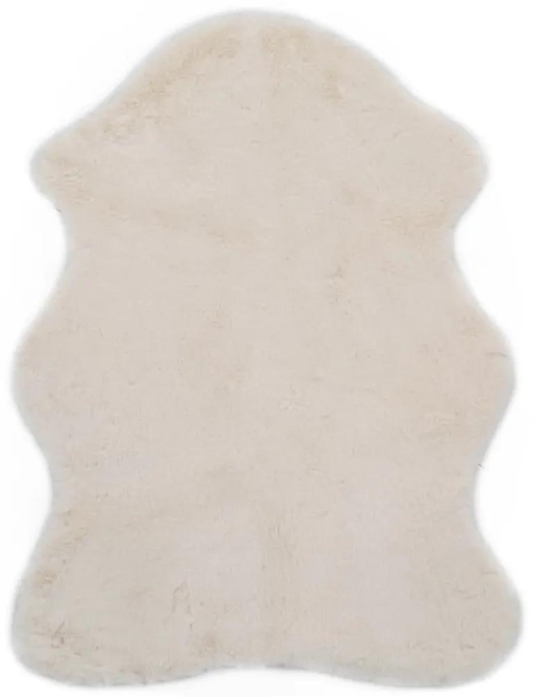 Covor, crem, 65 x 95 cm, blana ecologica de iepure Crem