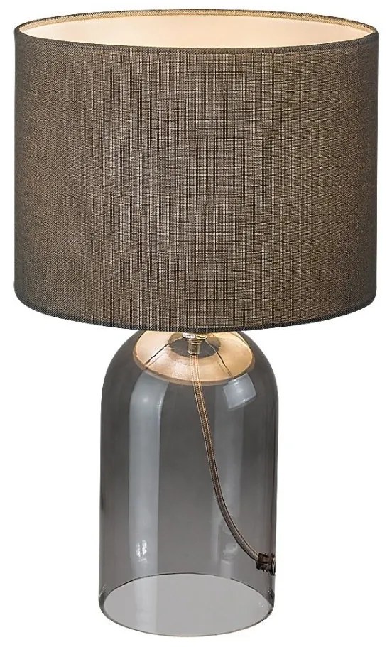 Lampa de masa sticla fumurie abajur gri Luxin