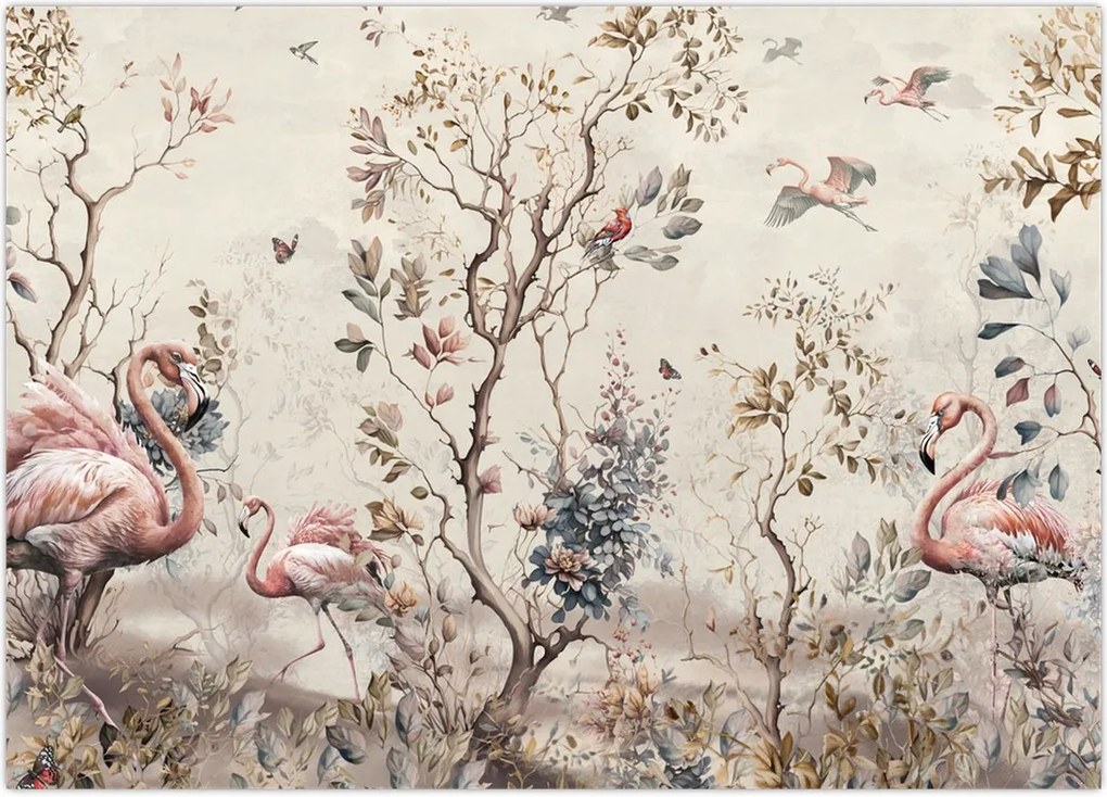 Tablou - Desen de flamingo (70x50 cm)