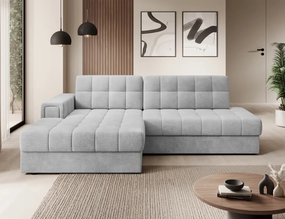 Coltar extensibil cu spatiu oentru depozitare, 240x150x82 cm, Blezalt L, Eltap (Culoare: Gri deschis / Monolith 84)