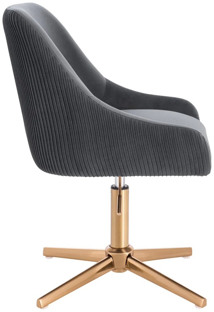 HR920CROSS Scaun Grafit din Catifea cu Bază Aurie