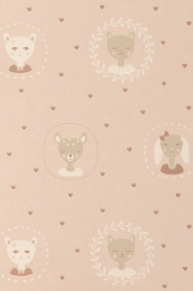 Tapet Hearts, Dusty Warm Pink, Majvillan