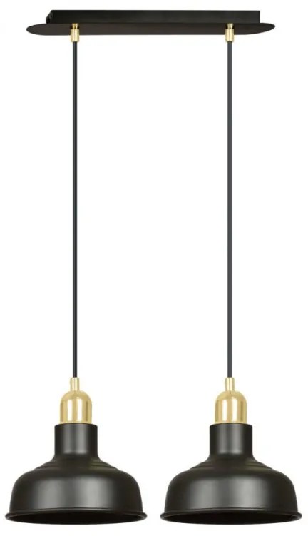 Lustra cu pendule metalice design modern IBOR 2 negru/auriu