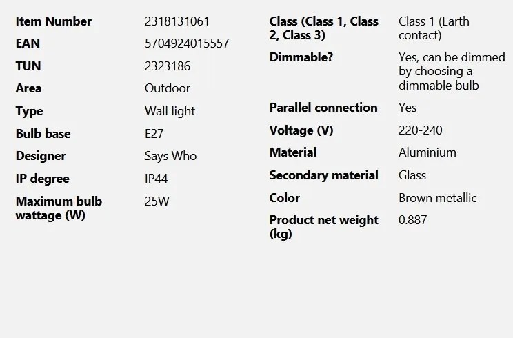 Aplica de exterior iluminat modern IP44 Hayley