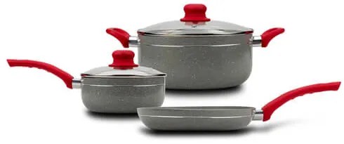 Set pentru gatit (5 piese) cu invelis stone antiaderent NAVA NV 256 001