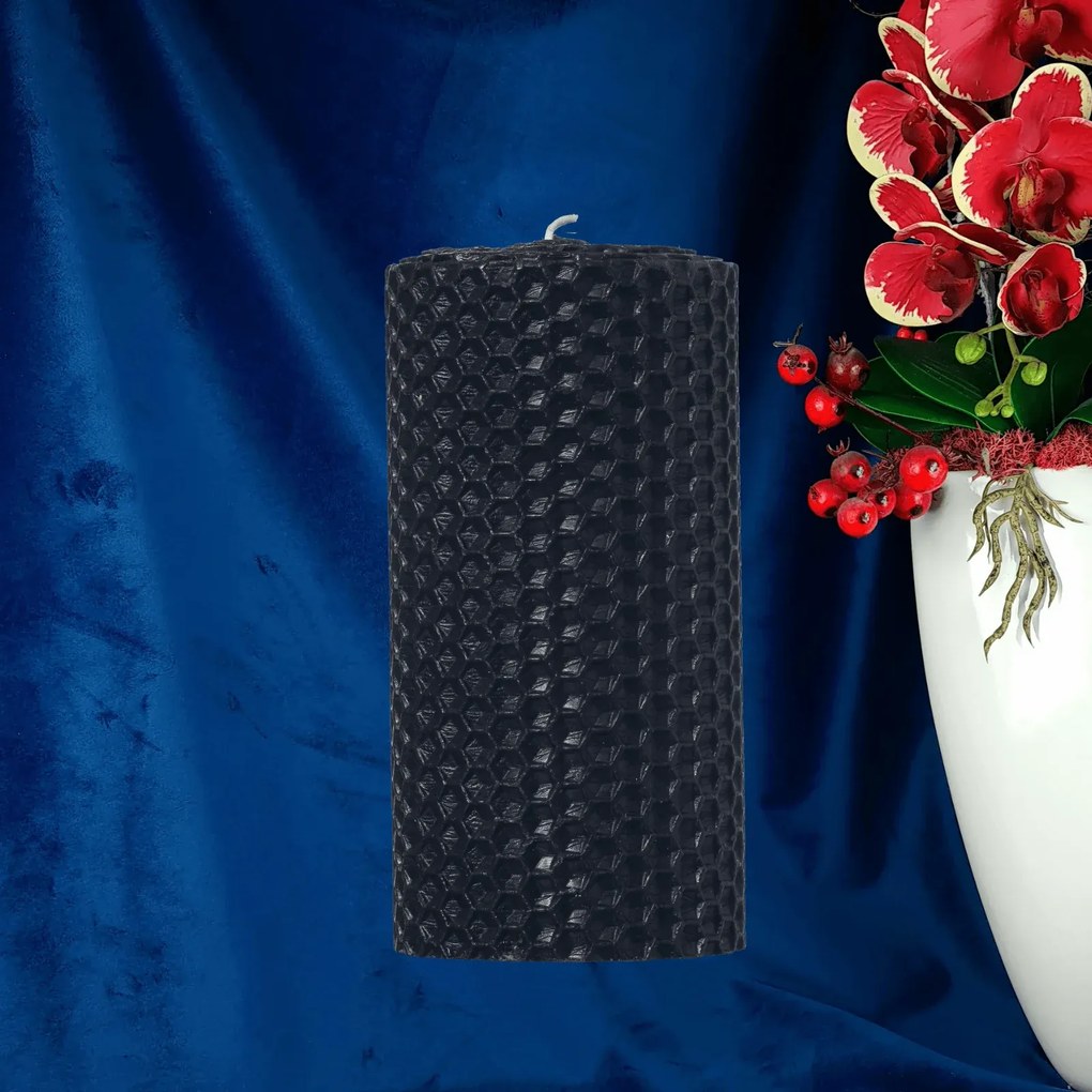 Lumanare tip Fagure din Ceara Colorata - Negru Negru, 5 cm, 4,5 cm