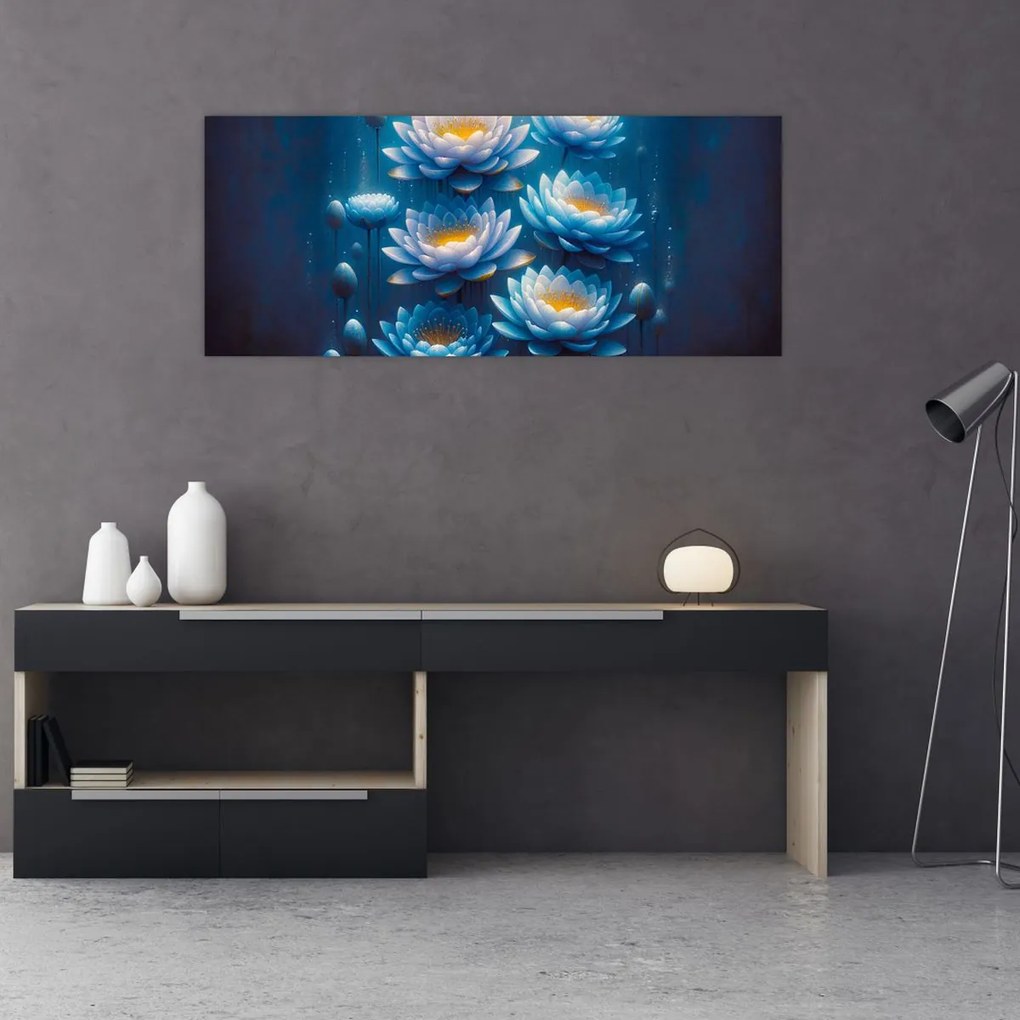 Tablou - Nuferi sub apă (120x50 cm)
