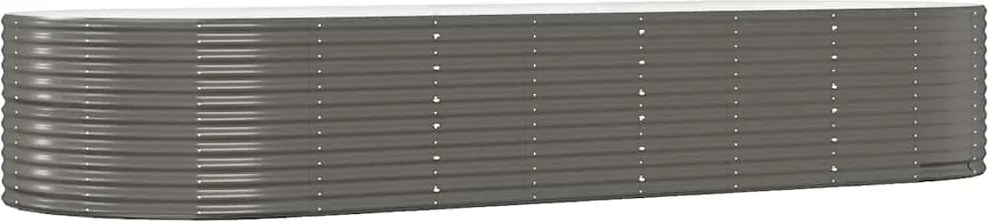 vidaXL Strat înălțat grădină gri 367x140x68 oțel galvanizat