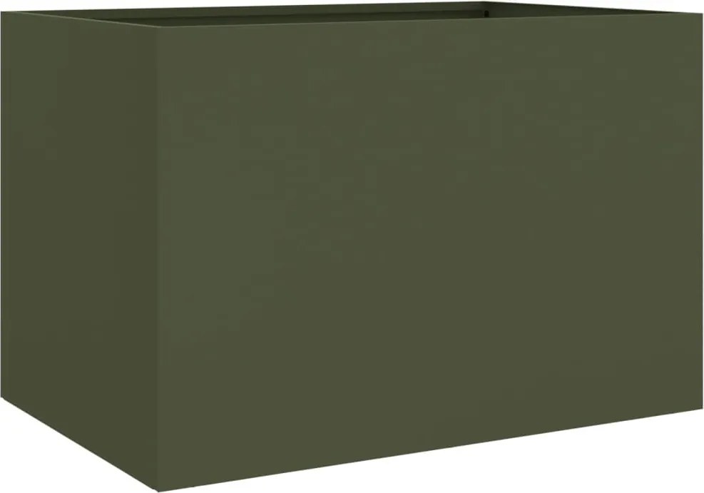 vidaXL Jardinieră, verde măsliniu, 62x47x46 cm, oțel