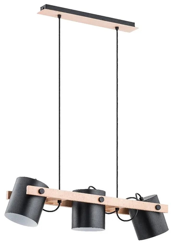 Lustră pe cablu ARI 3xE27/15W/230V negru/bej