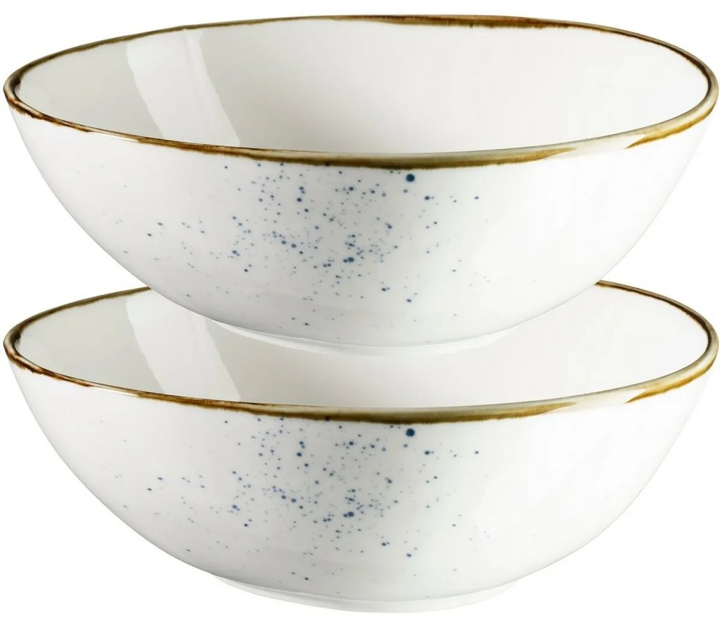 Mäser Set de 2 boluri ovale Pintar Punctealb-albastre 22 x 19 cm